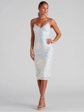 Windsor Carly Formal Sequin V-Neck Dress